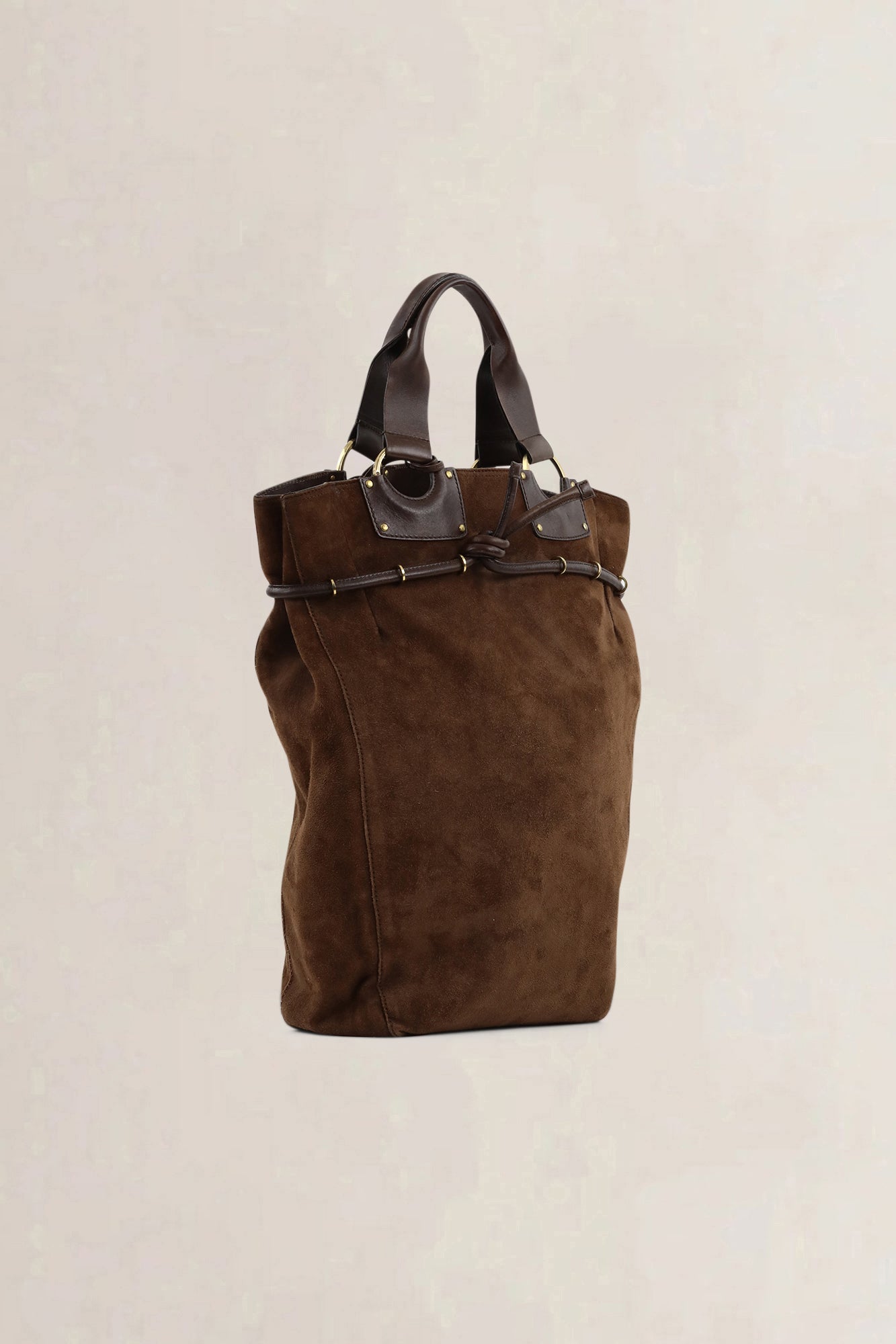 Gucci Brown Suède Top Handle Bag