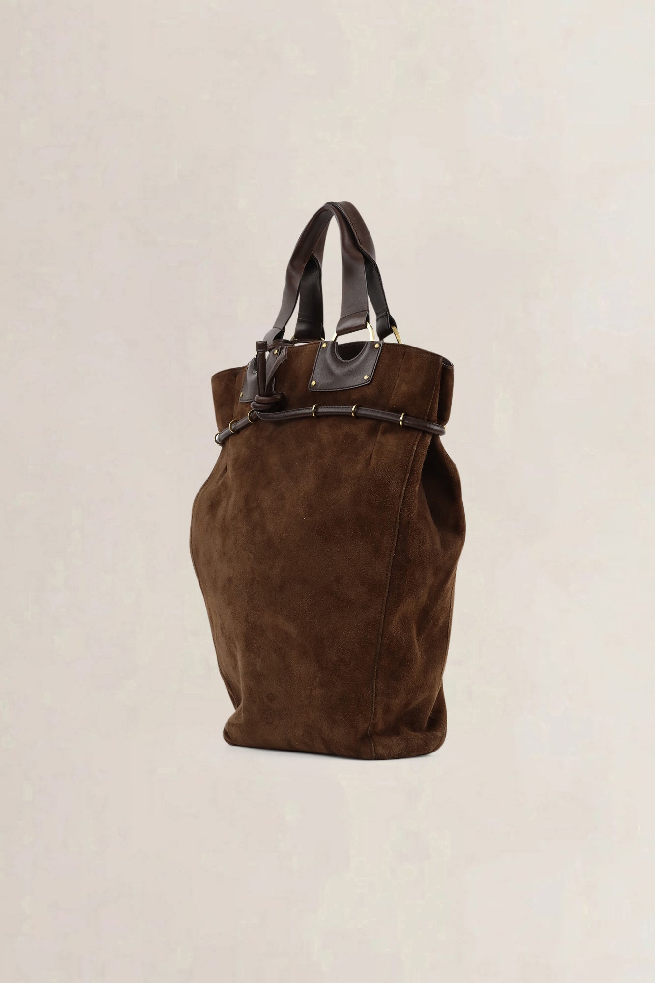 Gucci Brown Suède Top Handle Bag