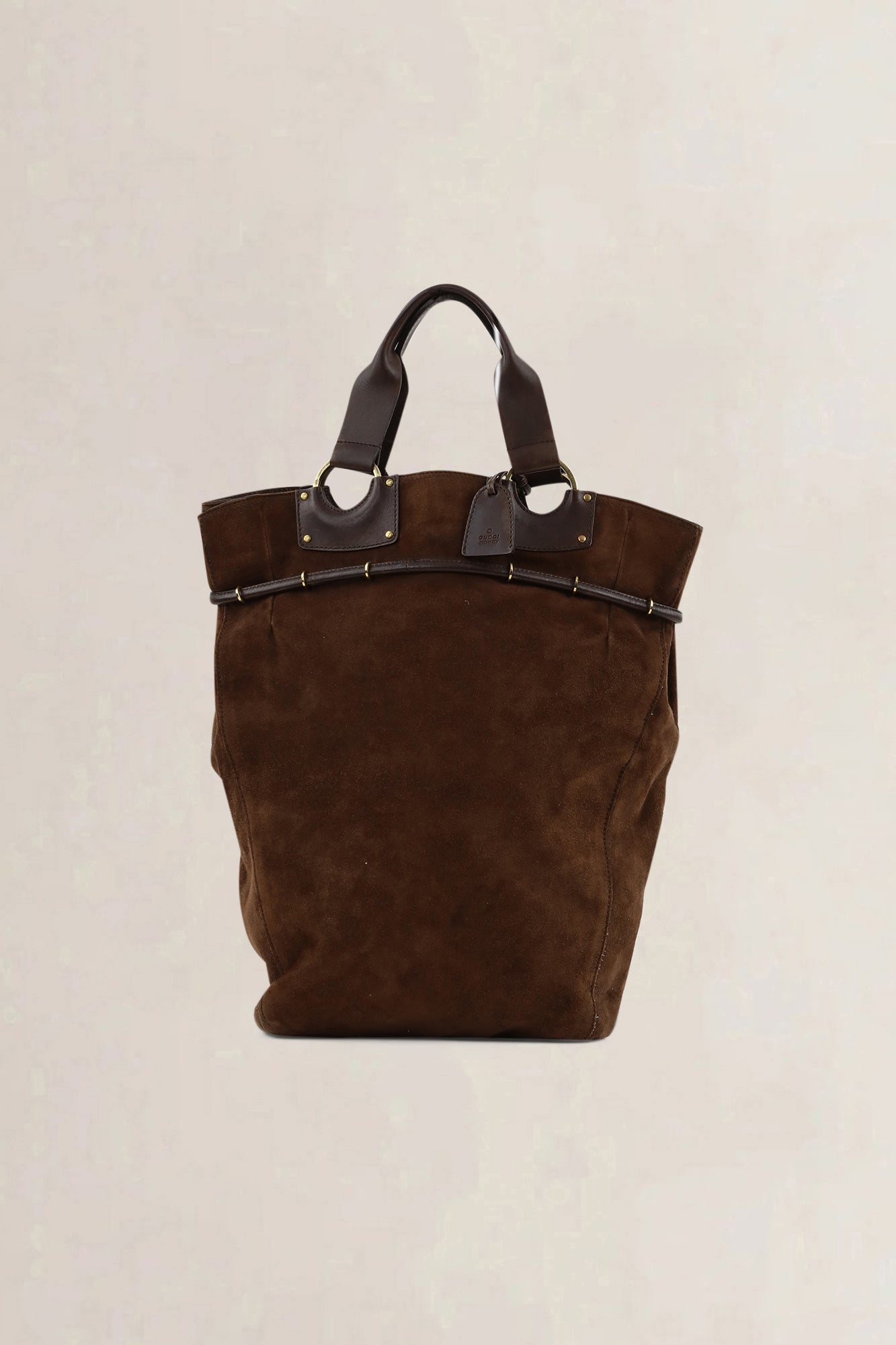 Gucci Brown Suède Top Handle Bag