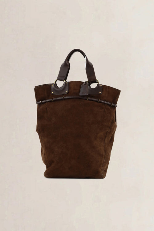 Gucci Brown Suède Top Handle Bag