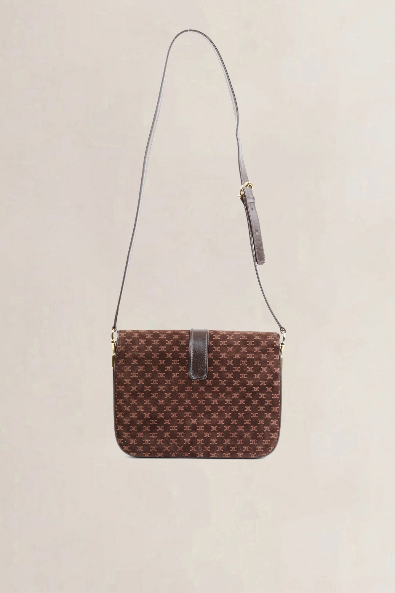 Céline Brown Monogram Crossbody Bag