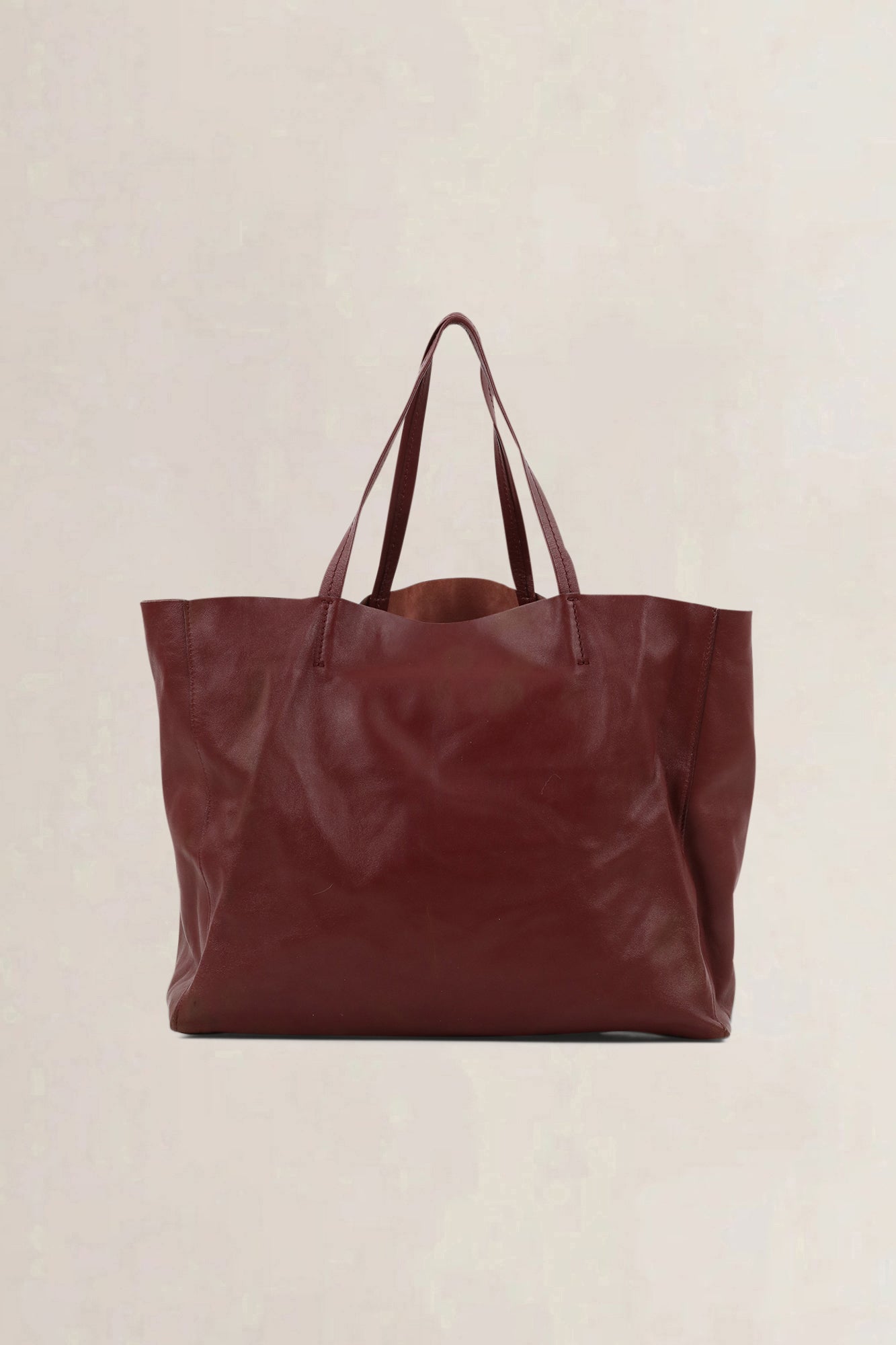 Céline Burgundy Leather Horizontal Cabas — preloved