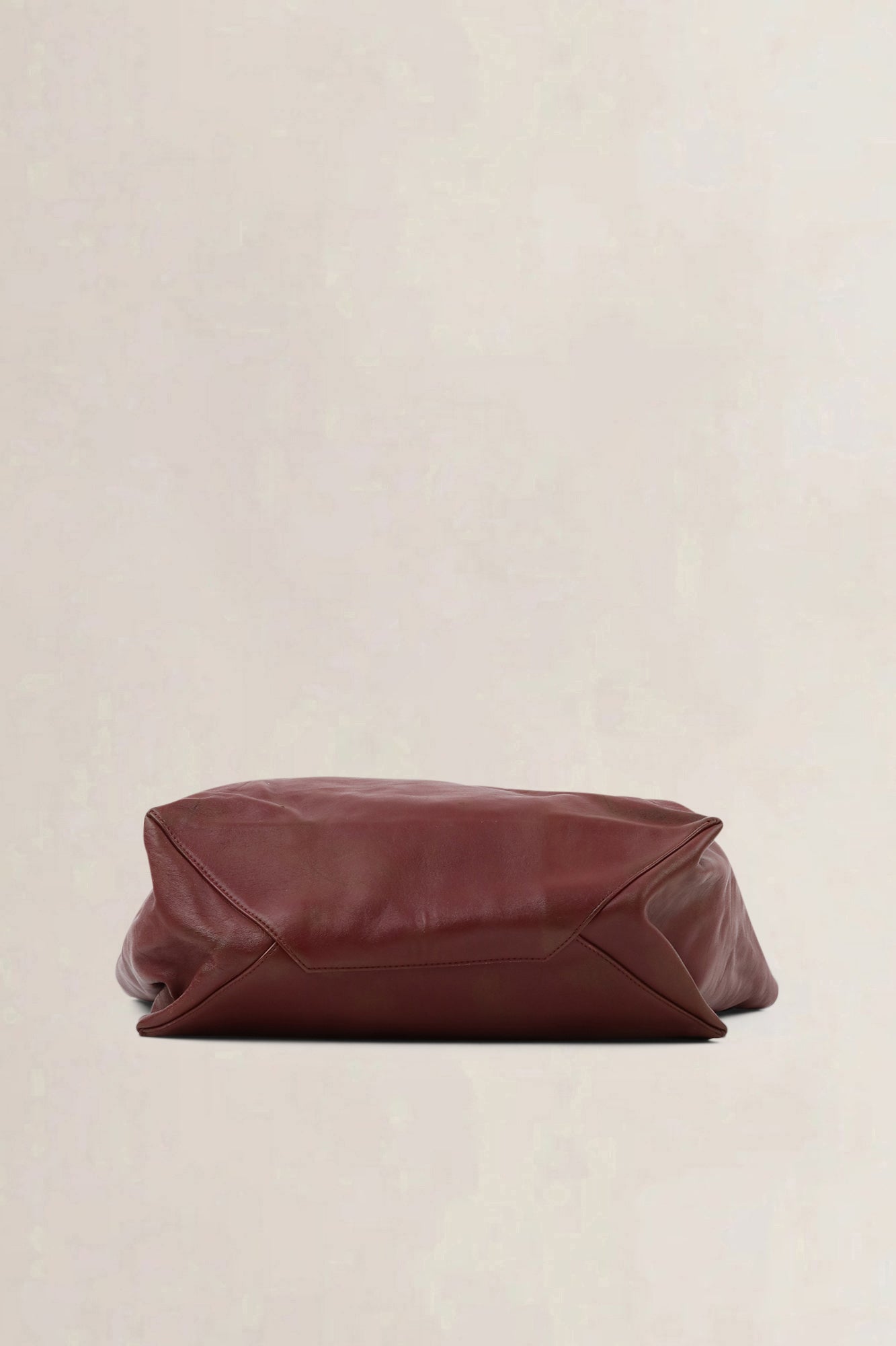 Céline Burgundy Leather Horizontal Cabas Shoulder Bag
