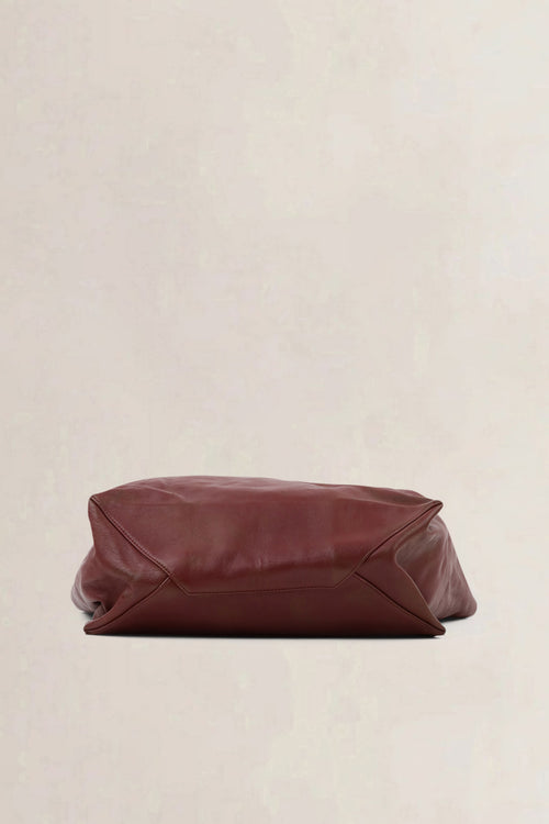 Céline Burgundy Leather Horizontal Cabas Shoulder Bag