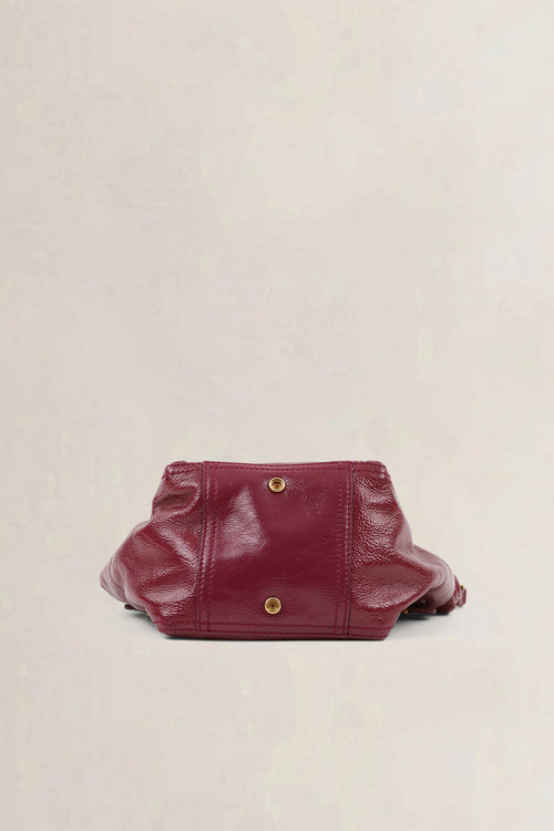 YSL Burgundy Patent Leather Mini Downton Crossbody Bag