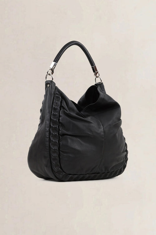 YSL Black Roady Chain Hobo Shoulder Bag