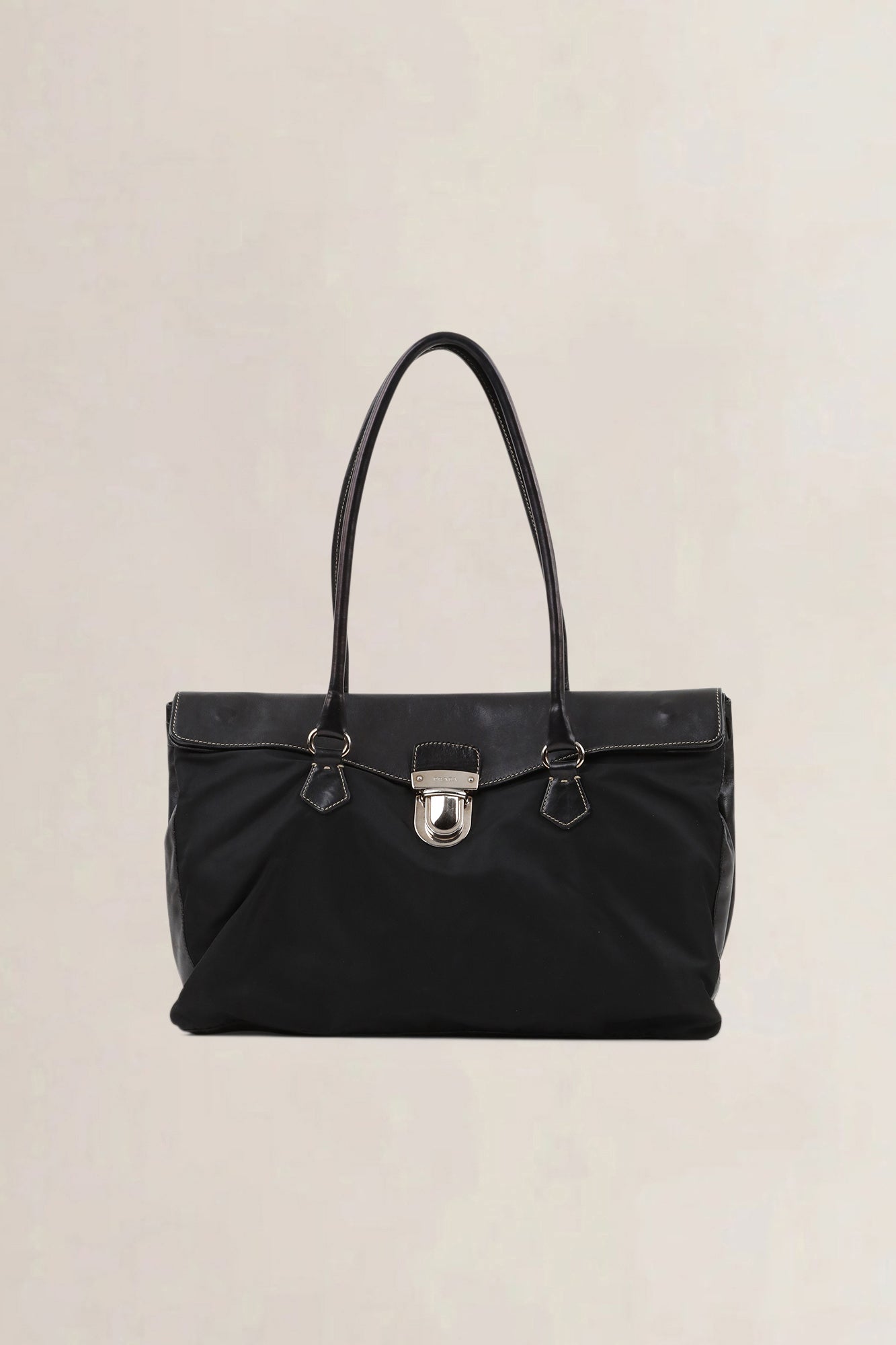 Prada Black Nylon/Leather Shoulder Bag