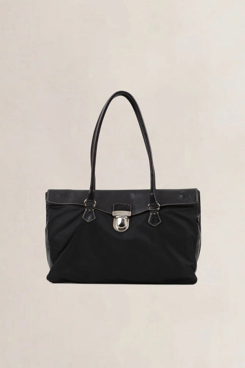 Prada Black Nylon/Leather Shoulder Bag
