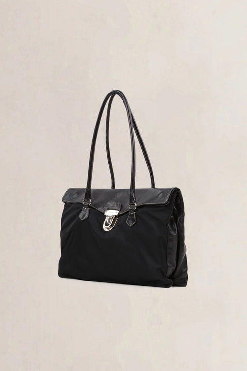 Prada Black Nylon/Leather Shoulder Bag