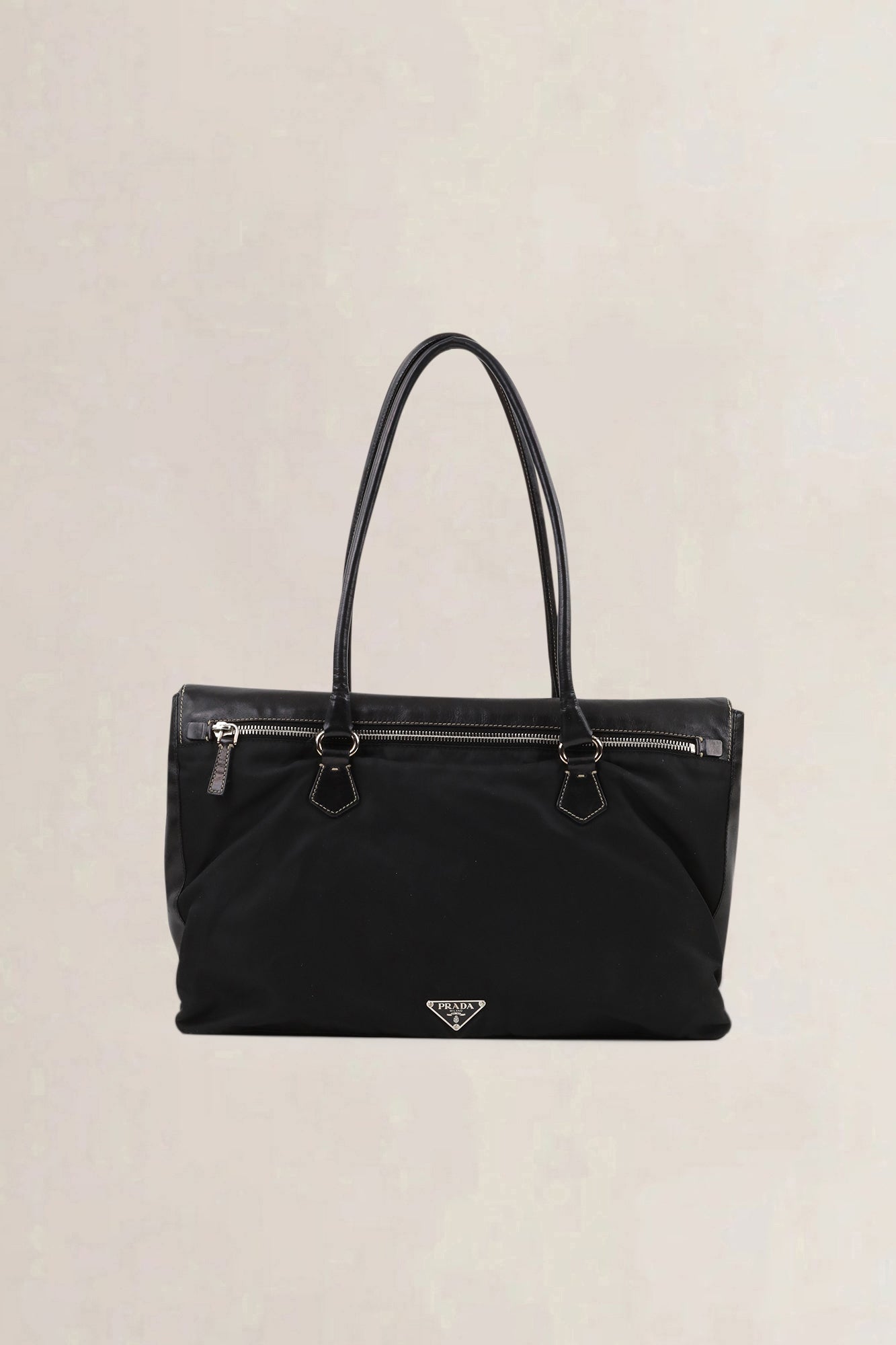 Prada Black Nylon/Leather Shoulder Bag