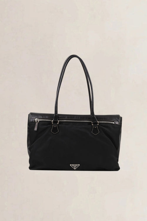 Prada Black Nylon/Leather Shoulder Bag