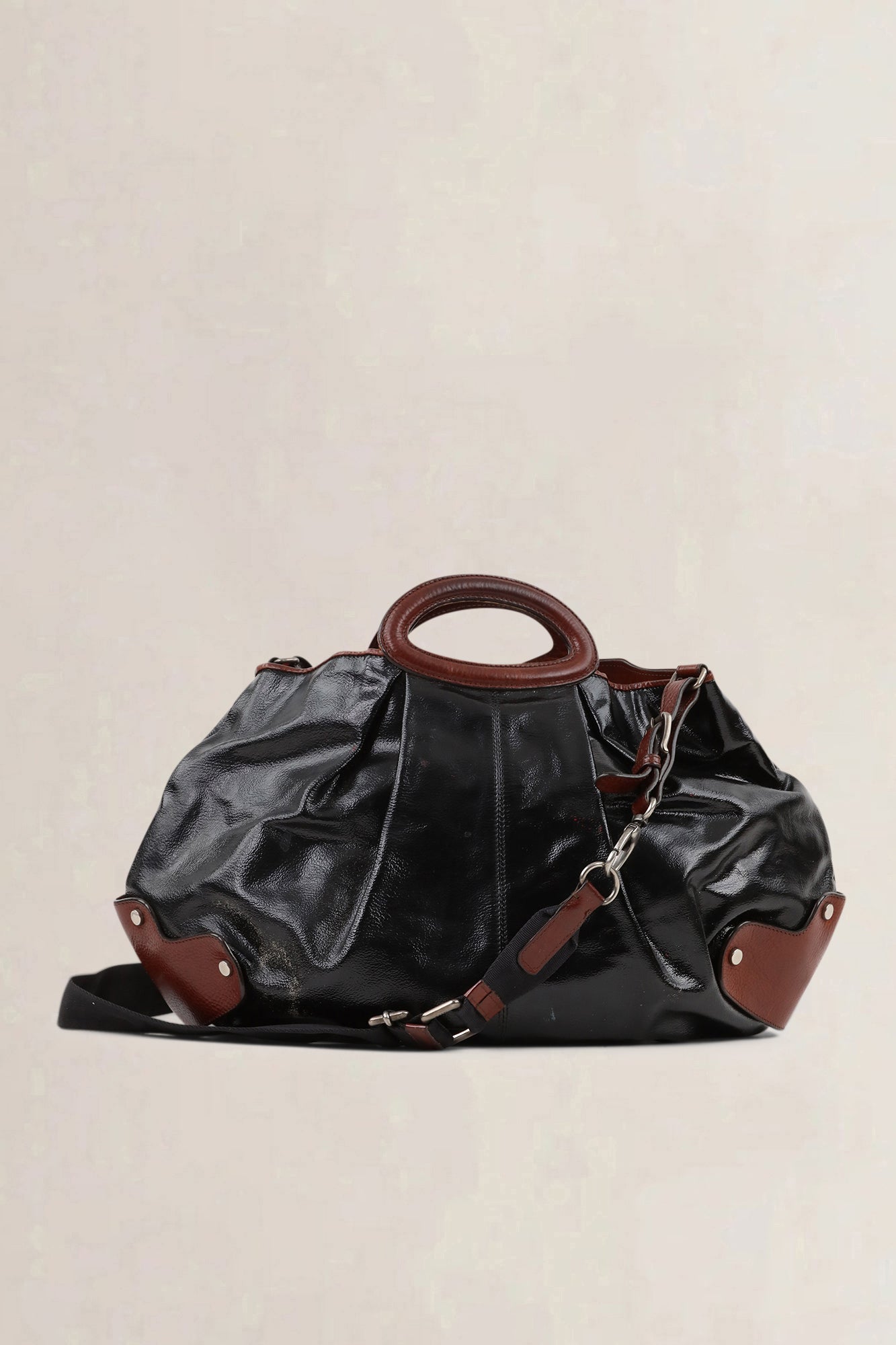 Marni Black Patent Leather Balloon Shoulder Bag