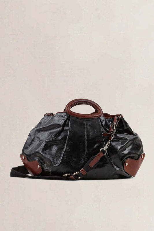 Marni Black Patent Leather Balloon Shoulder Bag