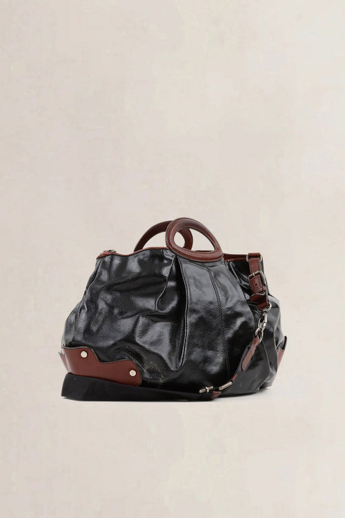 Marni Black Patent Leather Balloon Shoulder Bag