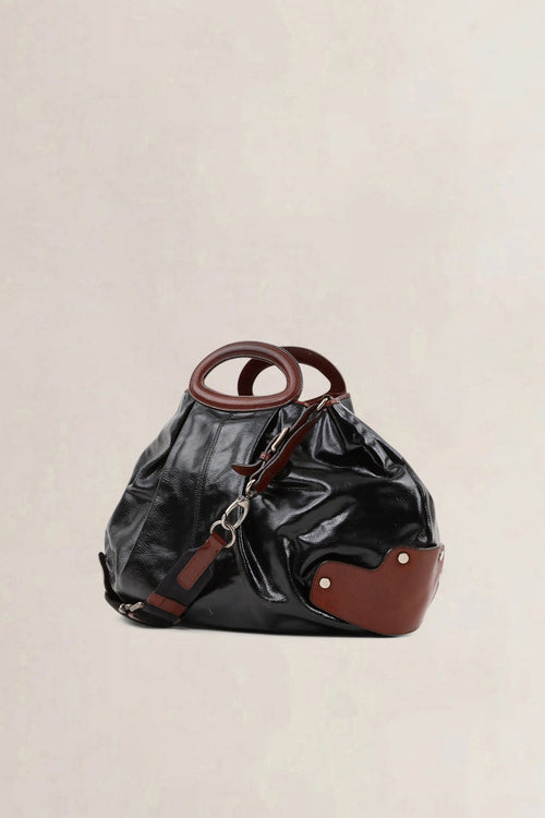 Marni Black Patent Leather Balloon Shoulder Bag