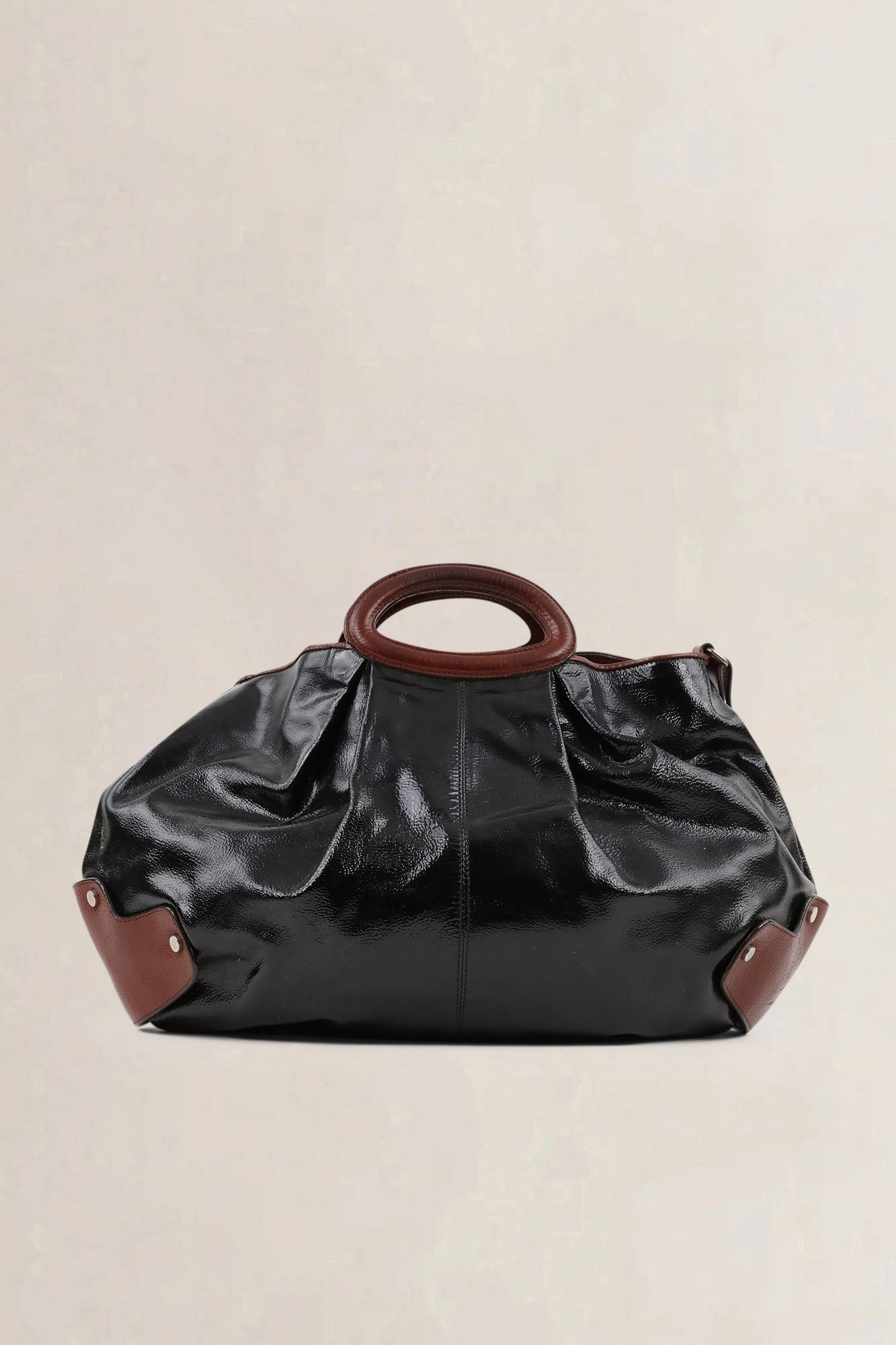 Marni Black Patent Leather Balloon Shoulder Bag