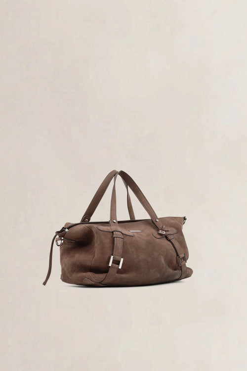 Delvaux Brown Suède Covent Garden op Handle Bag