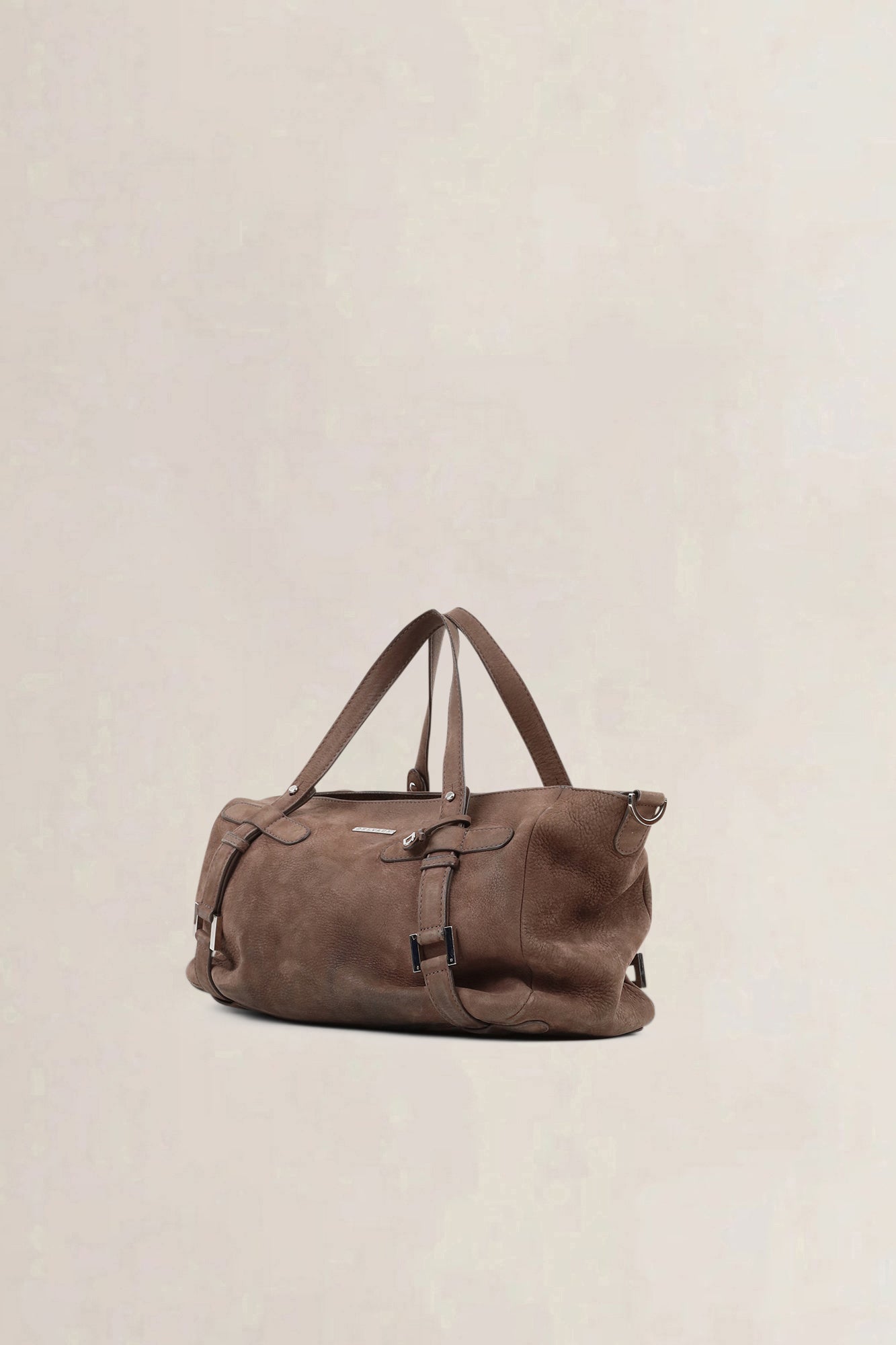Delvaux Brown Suède Covent Garden op Handle Bag
