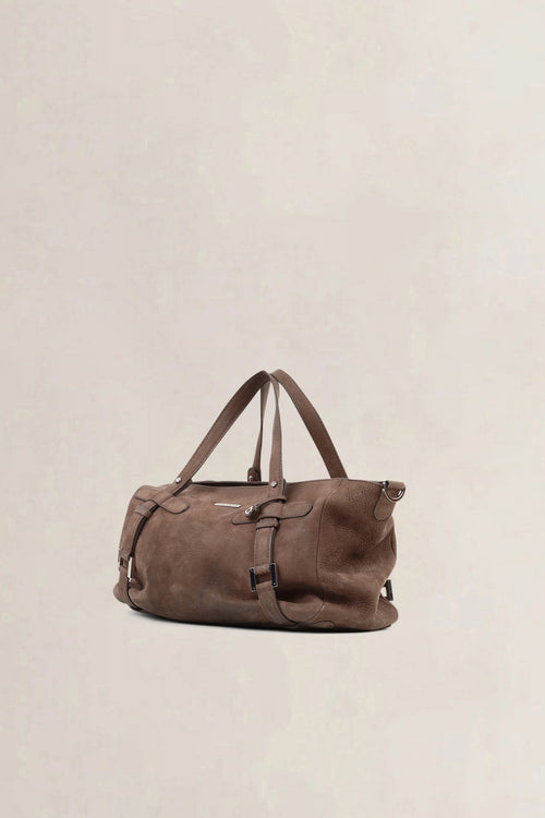 Delvaux Brown Suède Covent Garden op Handle Bag