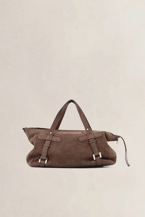 Delvaux Brown Suède Covent Garden op Handle Bag