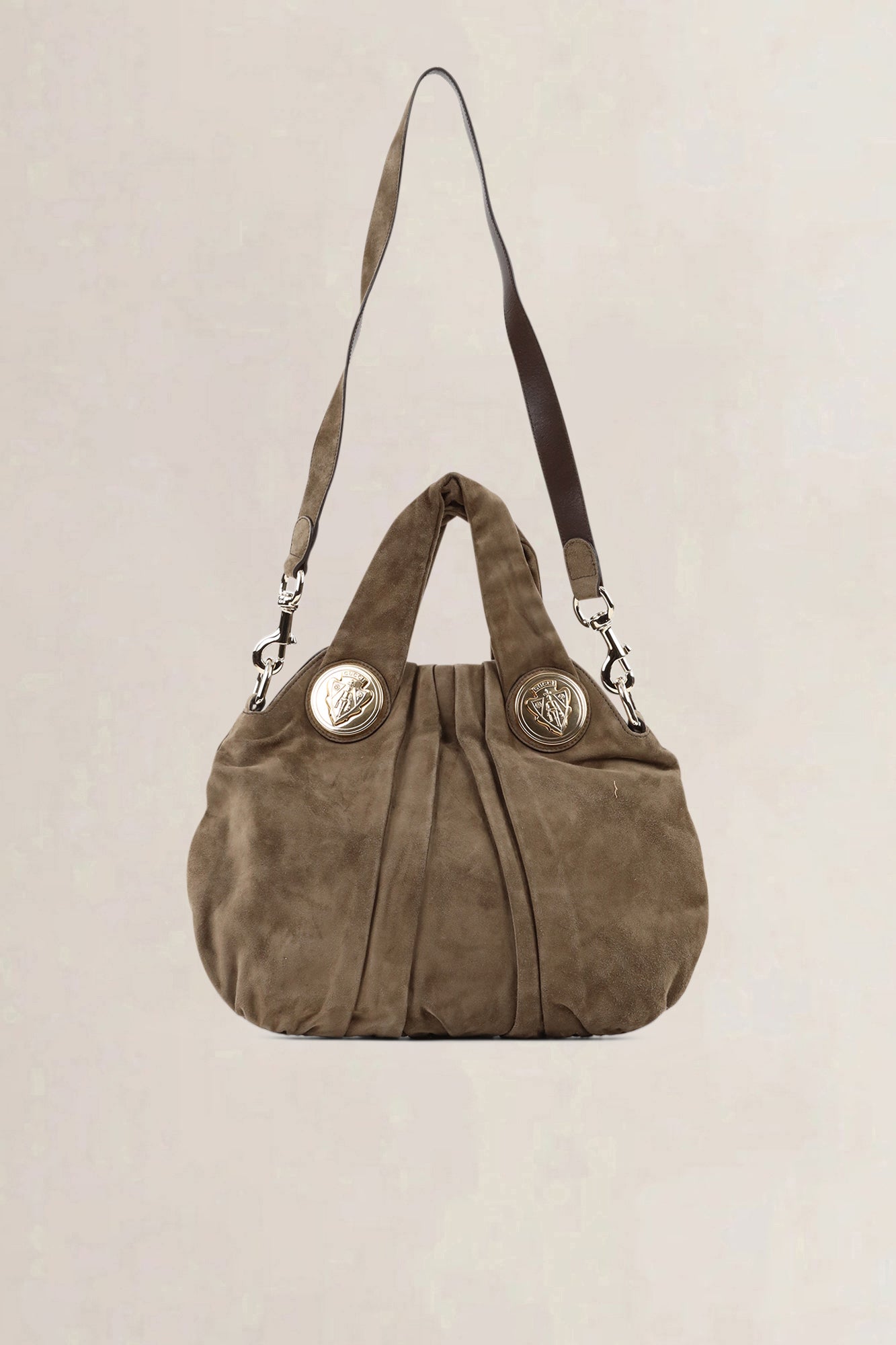 Gucci Khaki Suède Hysteria Hobo Shoulder Bag