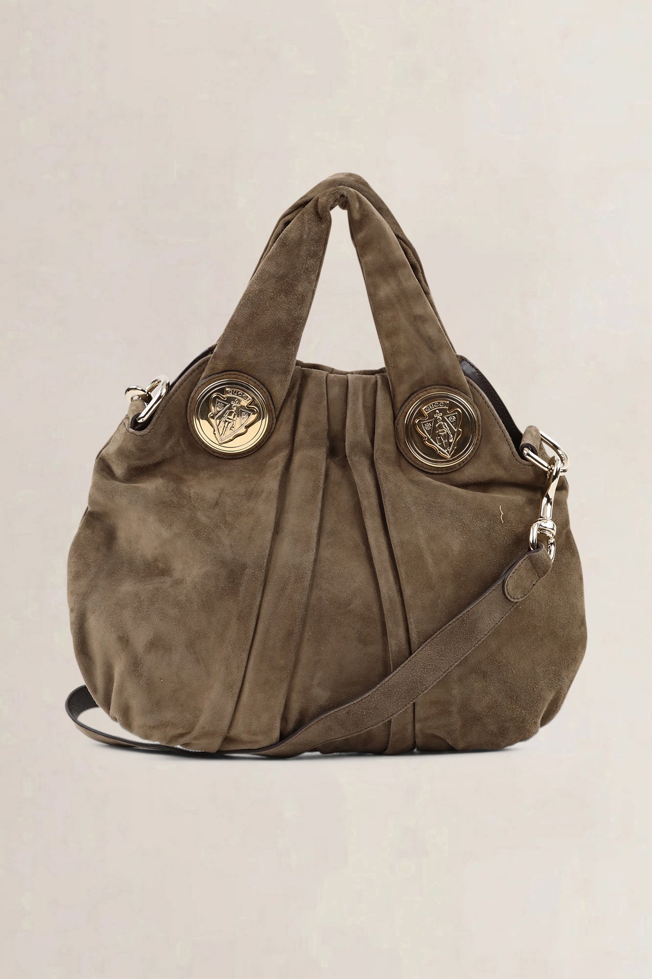 Gucci Khaki Suède Hysteria Hobo Shoulder Bag