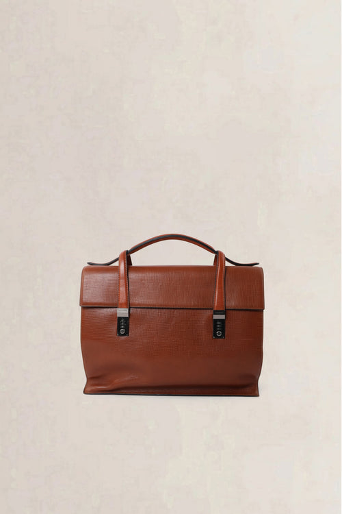 Delvaux Cognac Caractère Briefcase