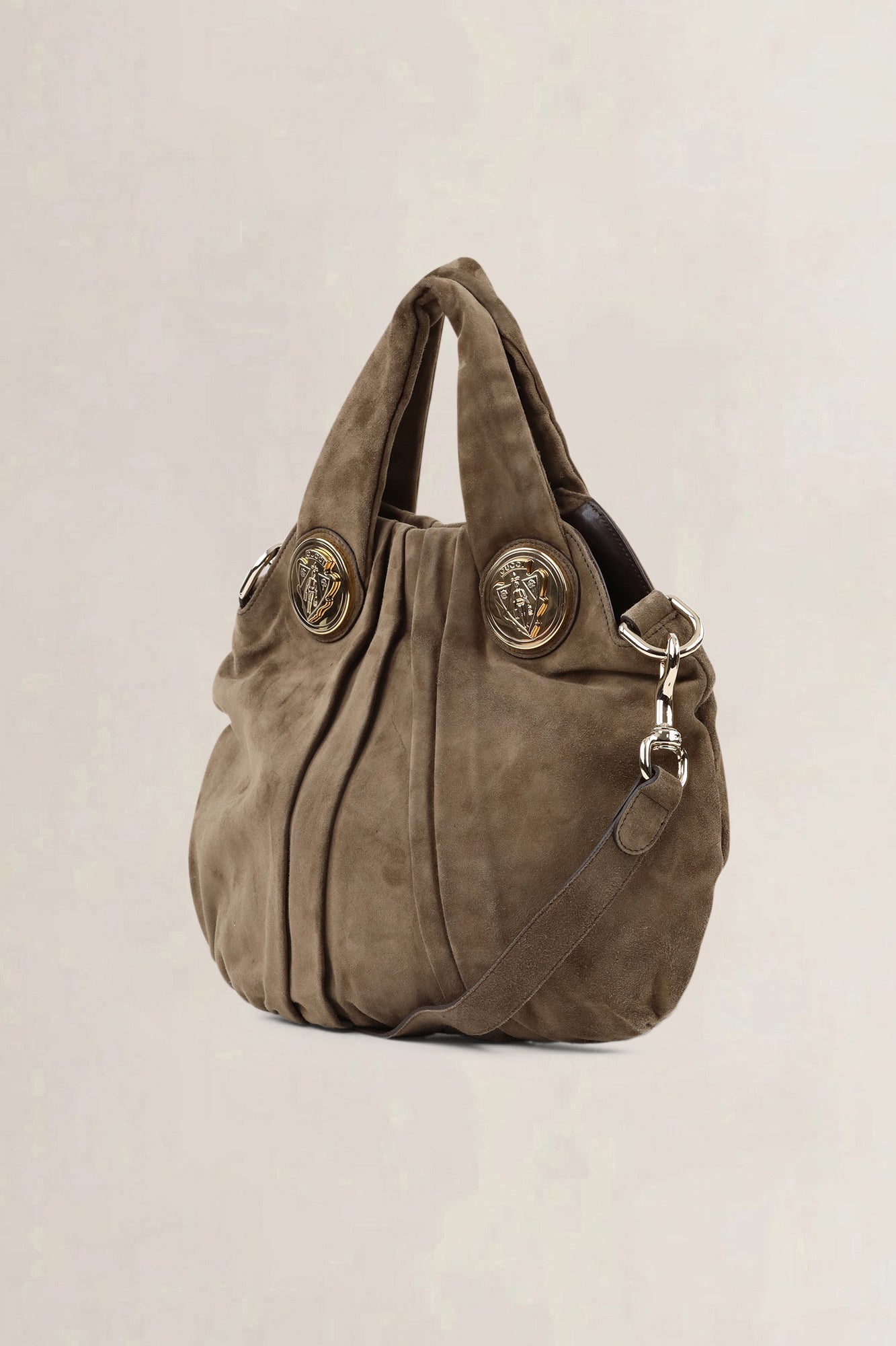 Gucci Khaki Suède Hysteria Hobo Shoulder Bag
