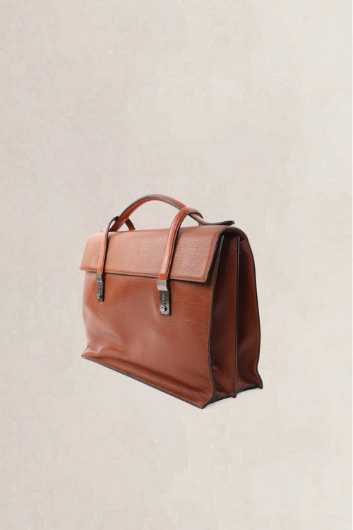 Delvaux Cognac Caractère Briefcase