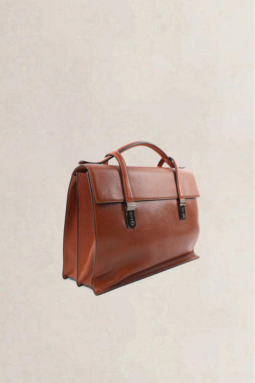 Delvaux Cognac Caractère Briefcase