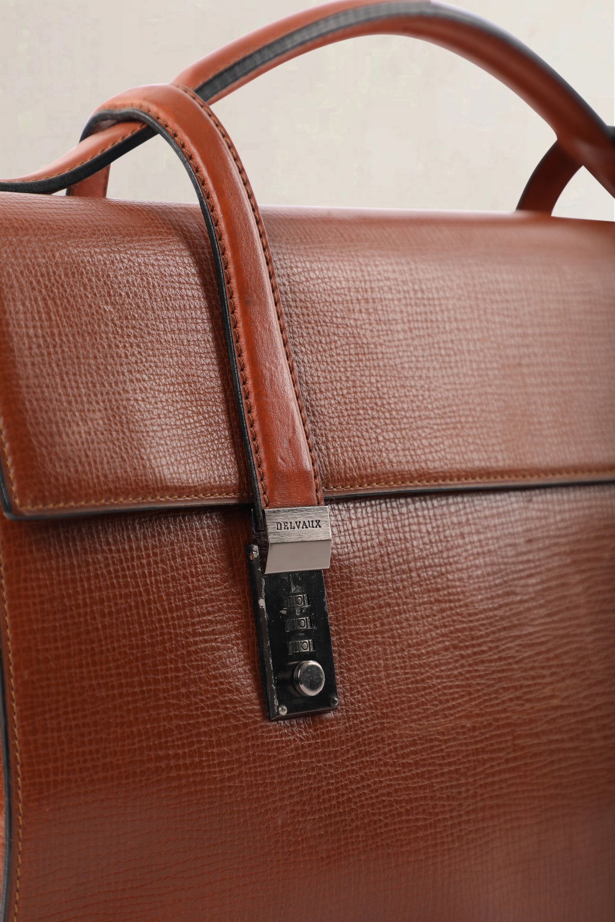 Delvaux Cognac Caractère Briefcase