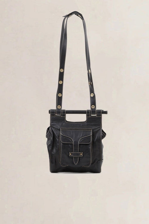 Loewe Black Leather Shoulder Bag