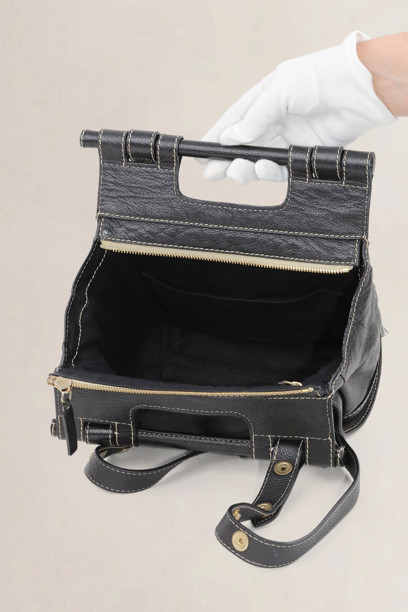 Loewe Black Leather Shoulder Bag