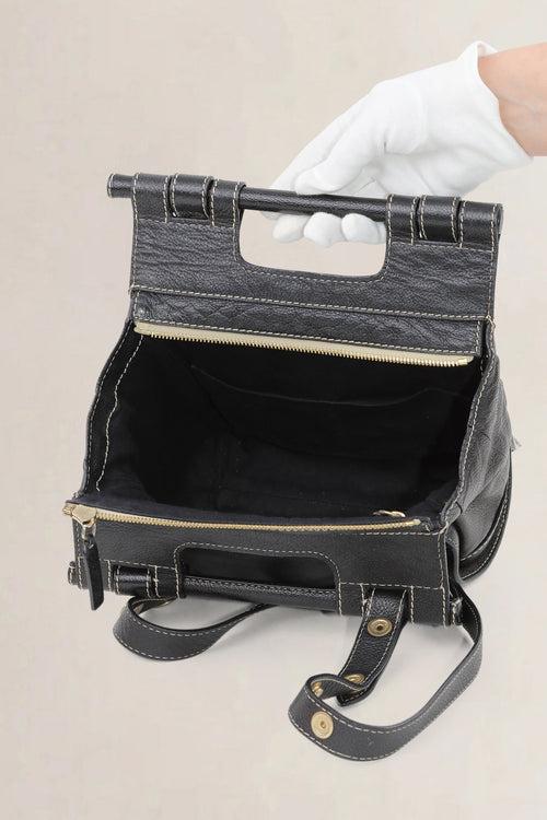Loewe Black Leather Shoulder Bag