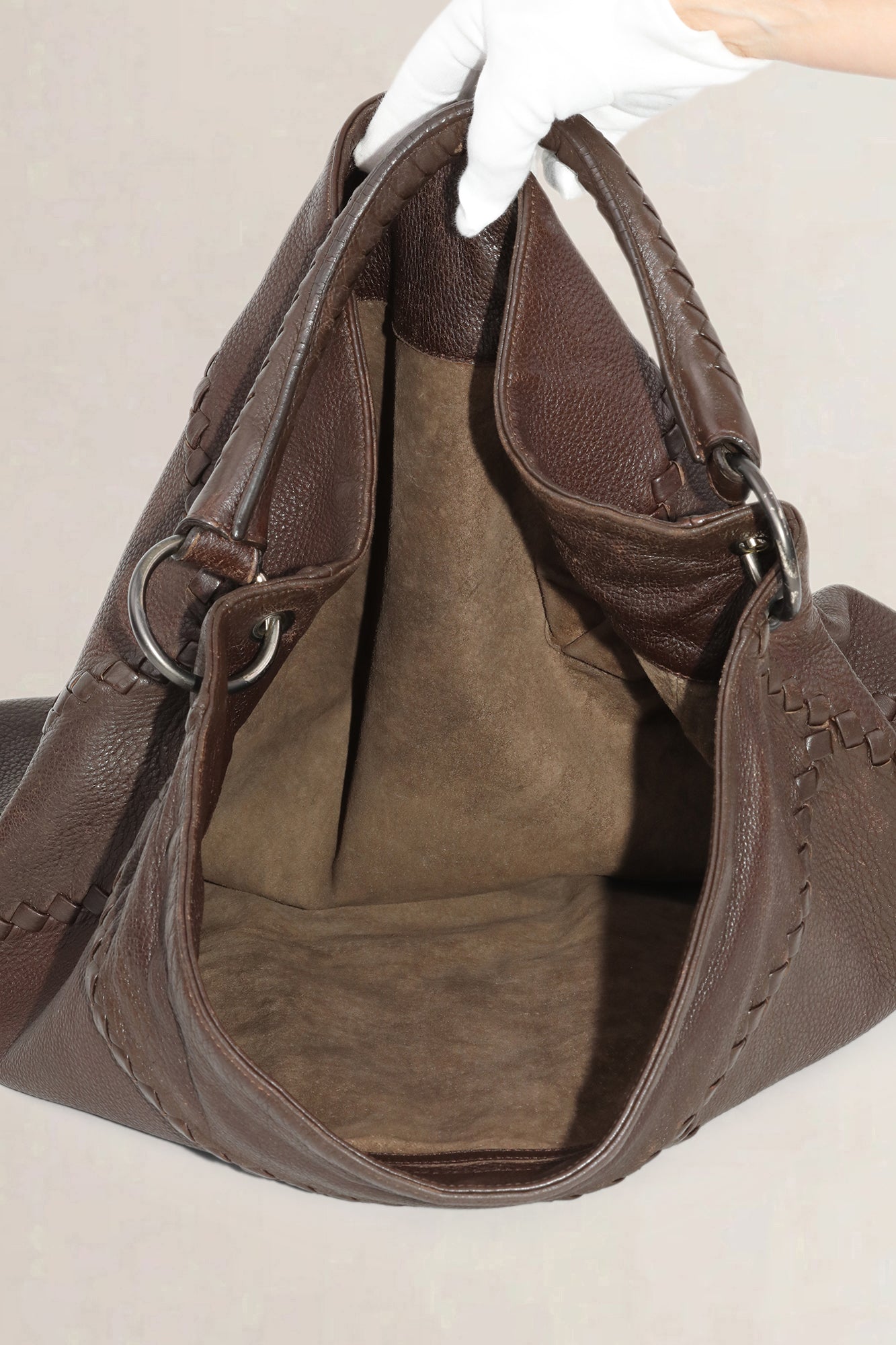 Bottega Veneta Brown Intrecciato Leather Hobo Shoulder Bag