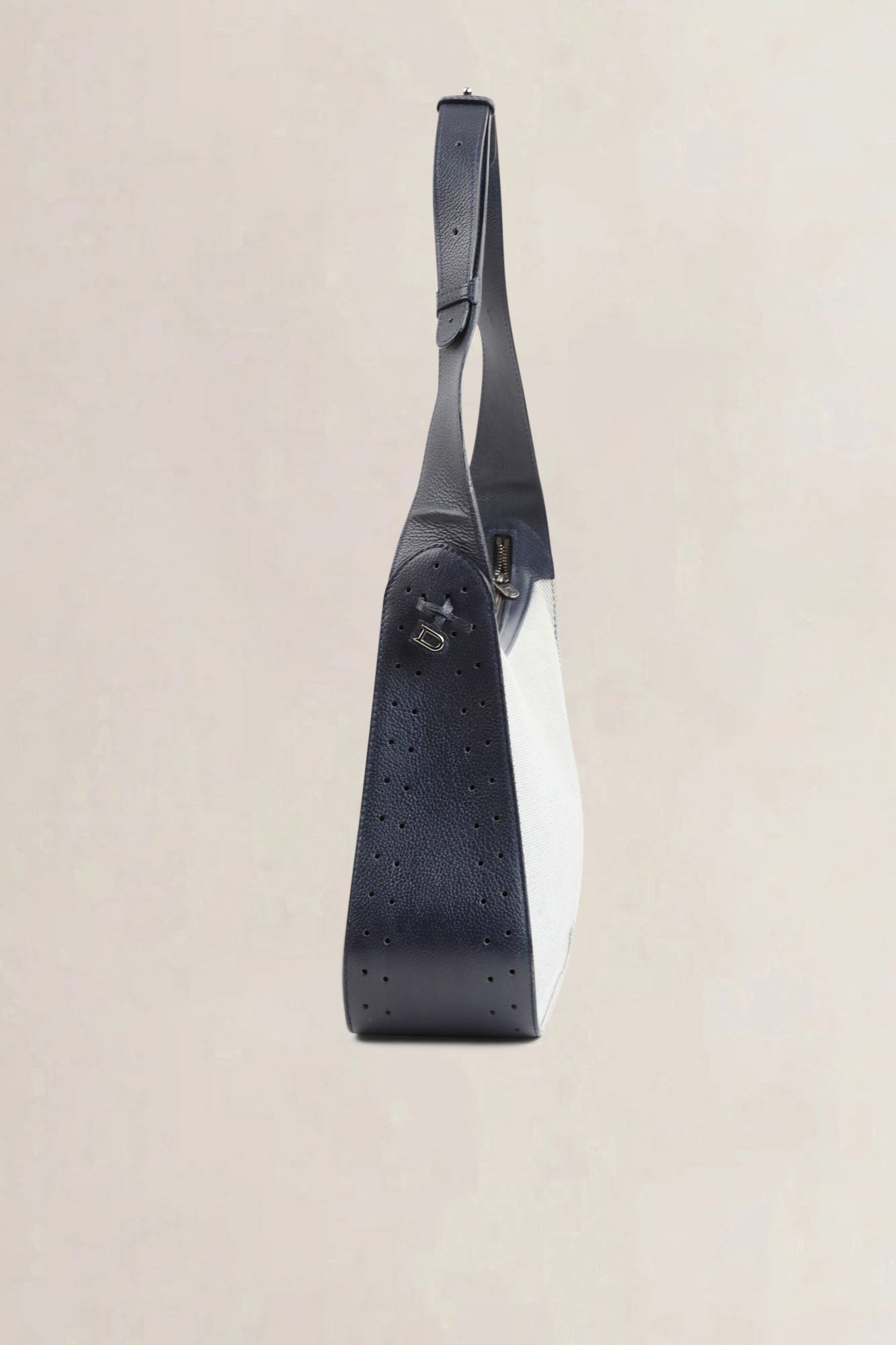 Delvaux Blue Canvas/Leather Pensée Shoulder Bag