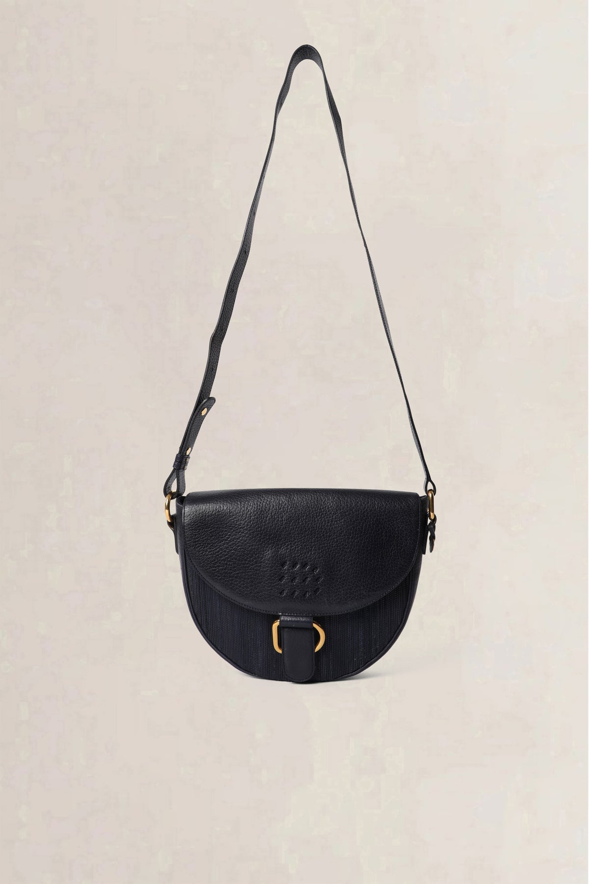 Delvaux Navy Toile de Cuir Crossbody Bag