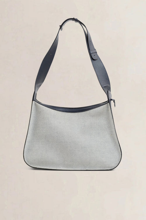 Delvaux Blue Canvas/Leather Pensée Shoulder Bag