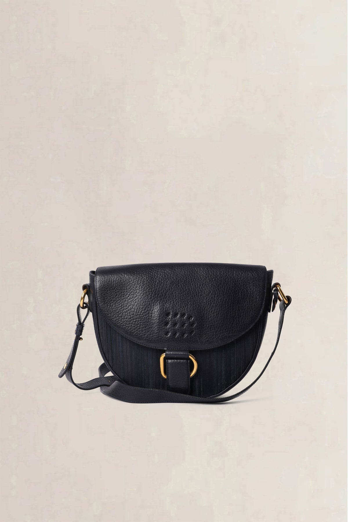 Delvaux Navy Toile de Cuir Crossbody Bag
