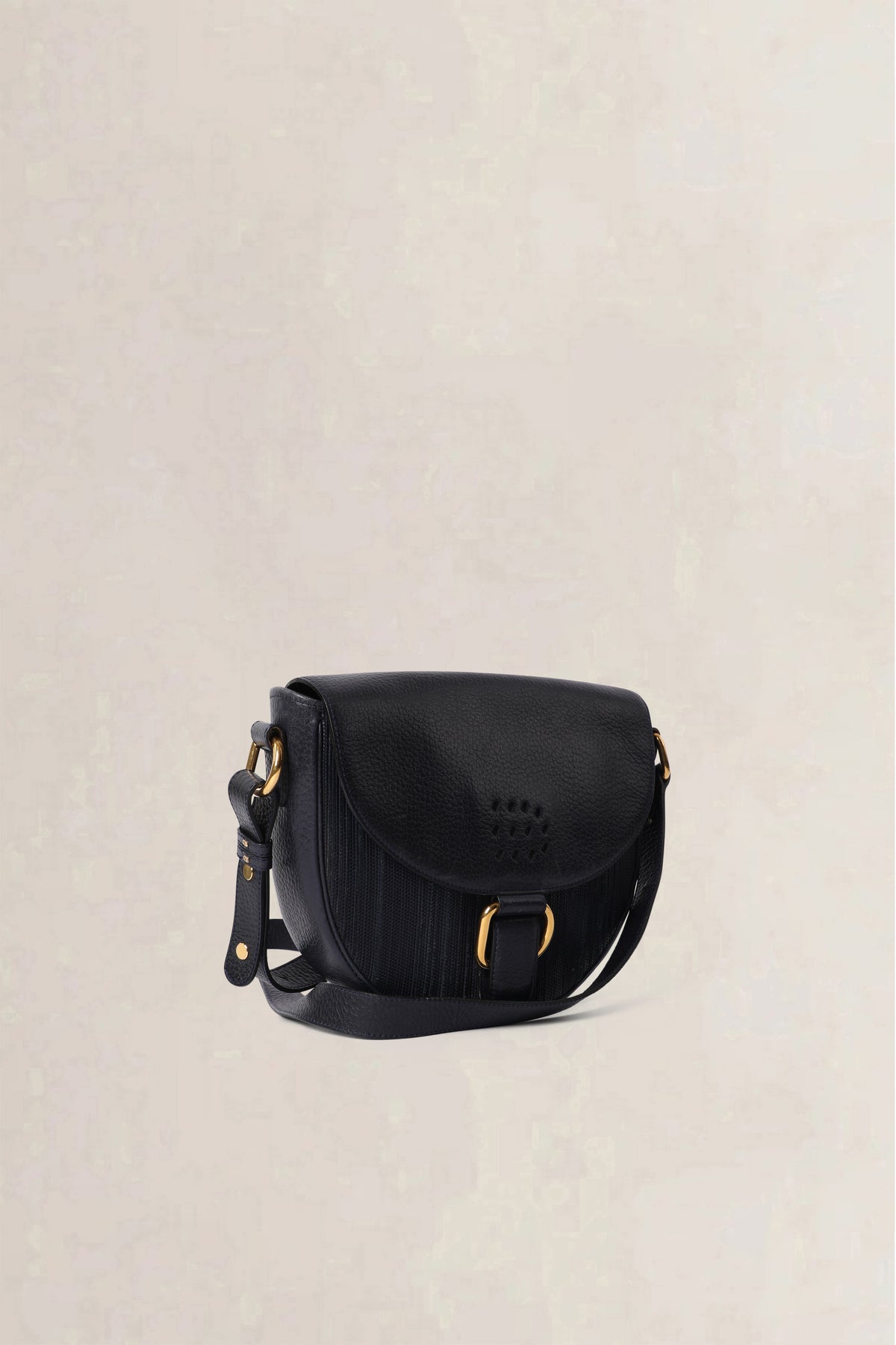 Delvaux Navy Toile de Cuir Crossbody Bag