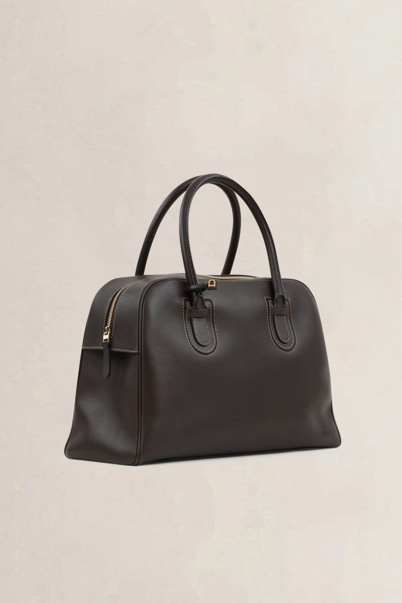 Delvaux Brown Leather Top Handle Bag