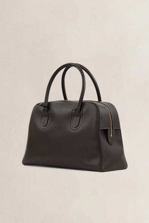 Delvaux Brown Leather Top Handle Bag