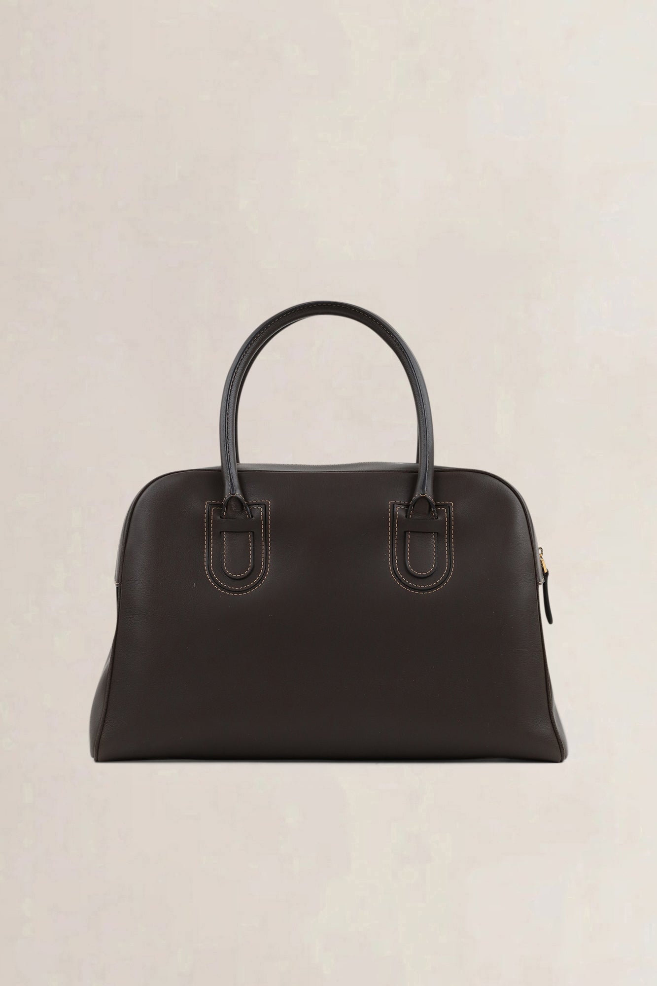 Delvaux Brown Leather Top Handle Bag
