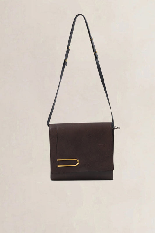 Delvaux Brown Leather  Diadème Crossbody Bag