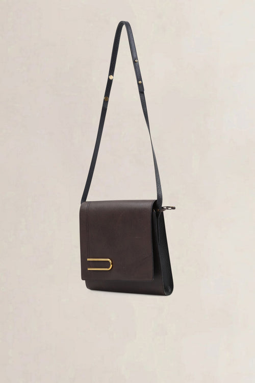 Delvaux Brown Leather  Diadème Crossbody Bag