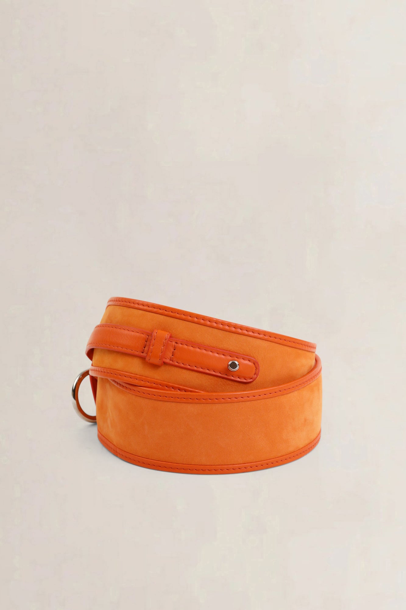 Delvaux Orange Suède/Leather Belt