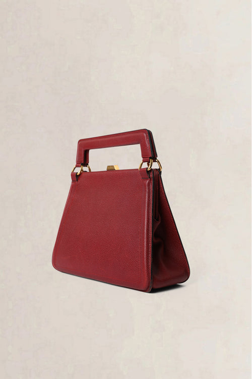 Delvaux Burgundy Bloody Mary Jumping Calf PM Crossbody Bag