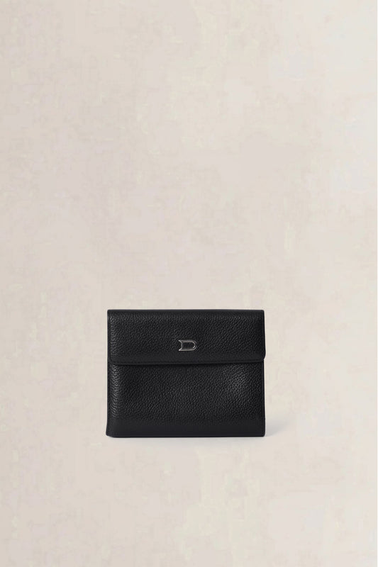 Delvaux Black Taurillon Trifold — preloved