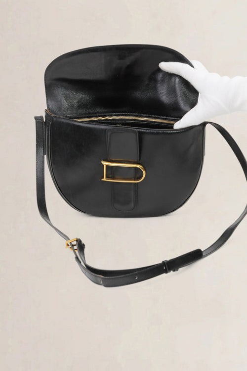 Delvaux Black Leather Crossbody Bag