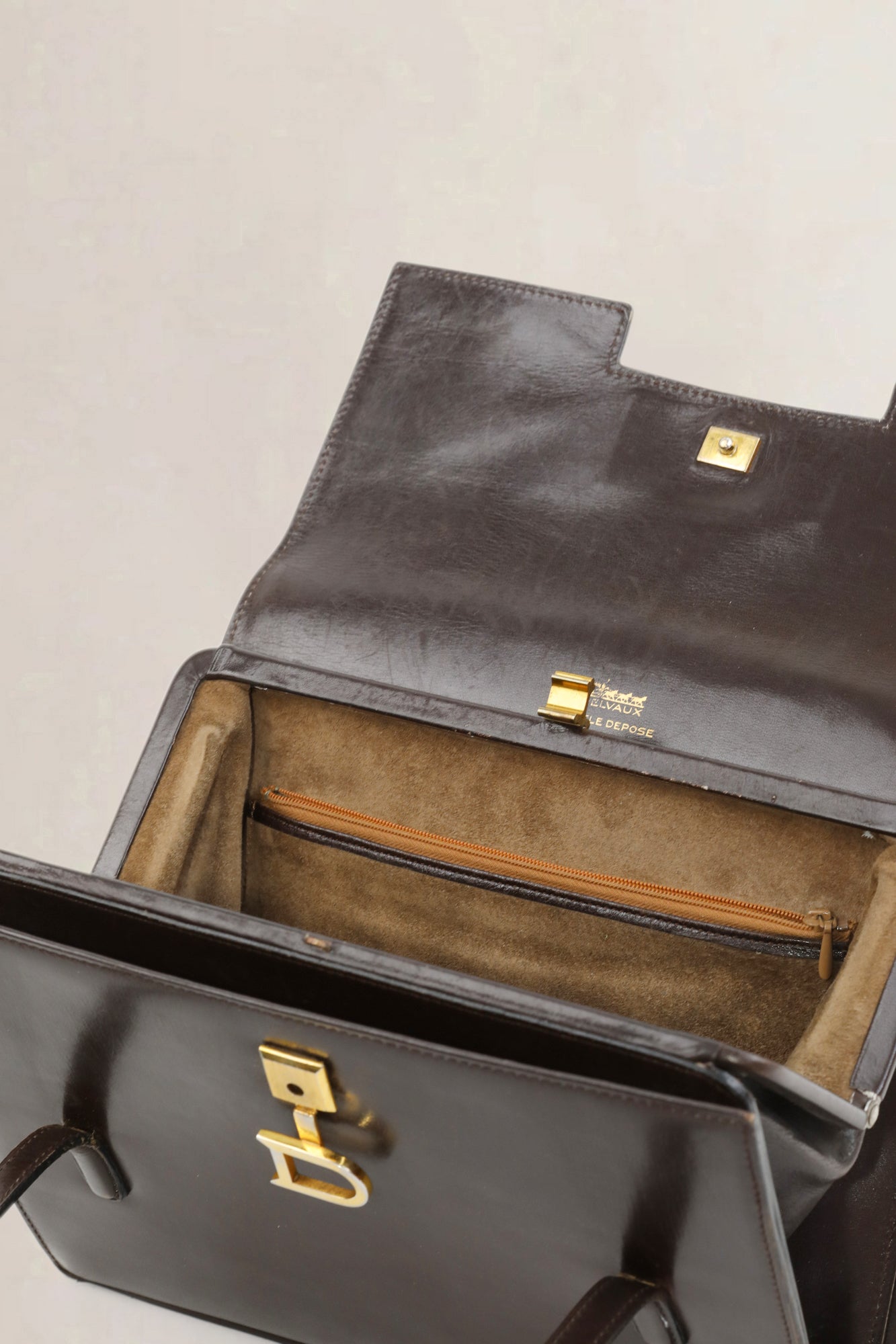 Delvaux Vintage Brown Top Handle Bag